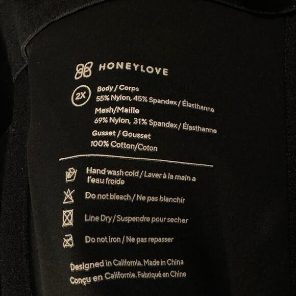 Honeylove 2X-Large Sculptwave Capris Adjustable Straps Shapewear Boning Black - Picture 7 of 12